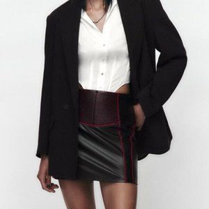 Zara Moto Faux Leather Mini Skirt